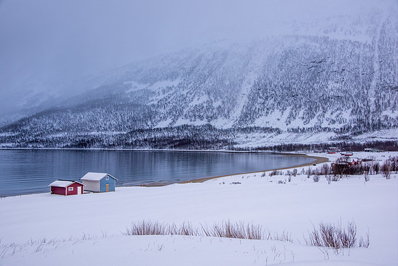 Huts in the snow