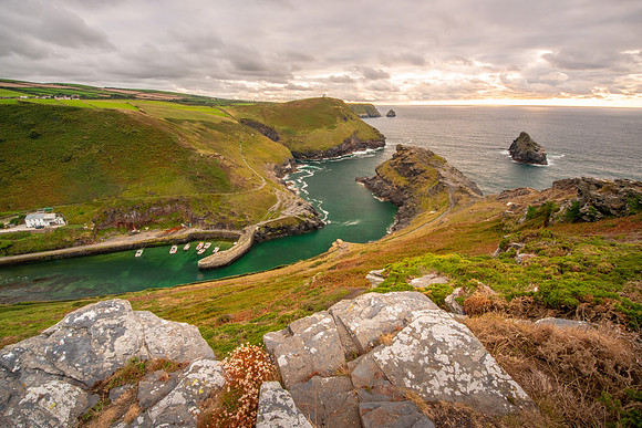 Boscastle Harbour from Penally Hill