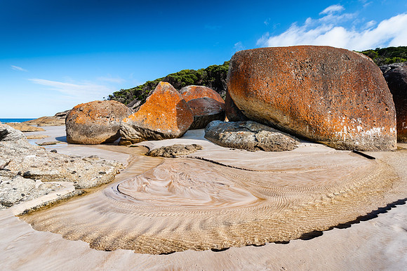 Rocks and River at Squeaky Beach