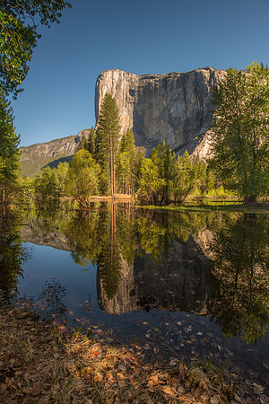 "El Capitan reflected in Mirror Lake"