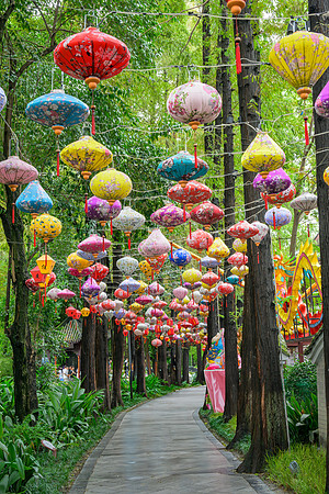 Lanterns in The People's Park, Chengdu