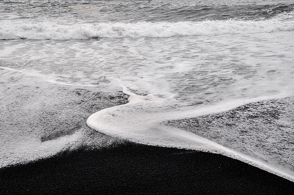 Iceland: Foam & Black Sand
